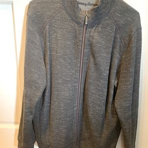 Tommy bahama grey zippered jacket for men